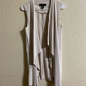 FOREVER 21 Suede Long Vest - Women | Color: Beige | Size: S